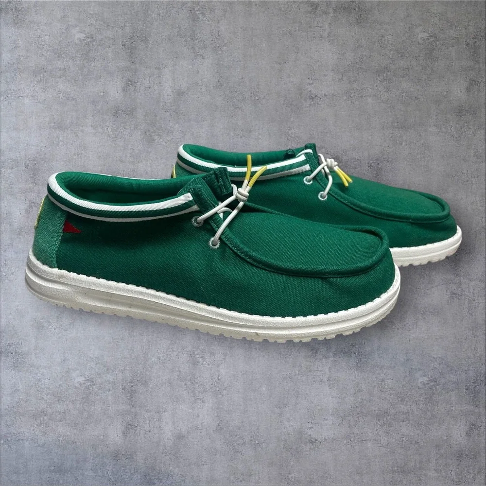Hey Dude Wally Fairway Pine Green Mens 8 Loafers Casual Slip On Comfort Shoes